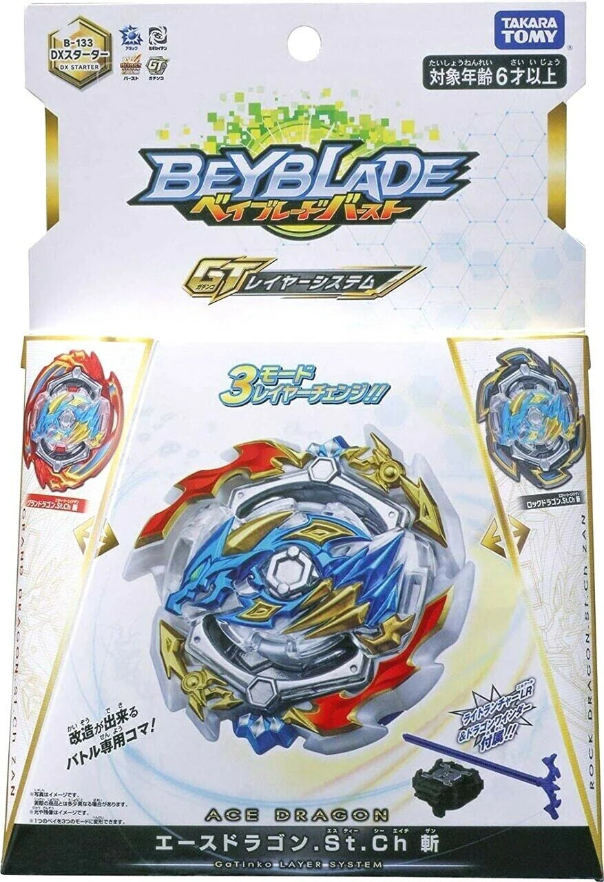 TAKARA TOMY Ace Dragon .St.Ch Beyblade Burst GT Starter + Launcher B-133