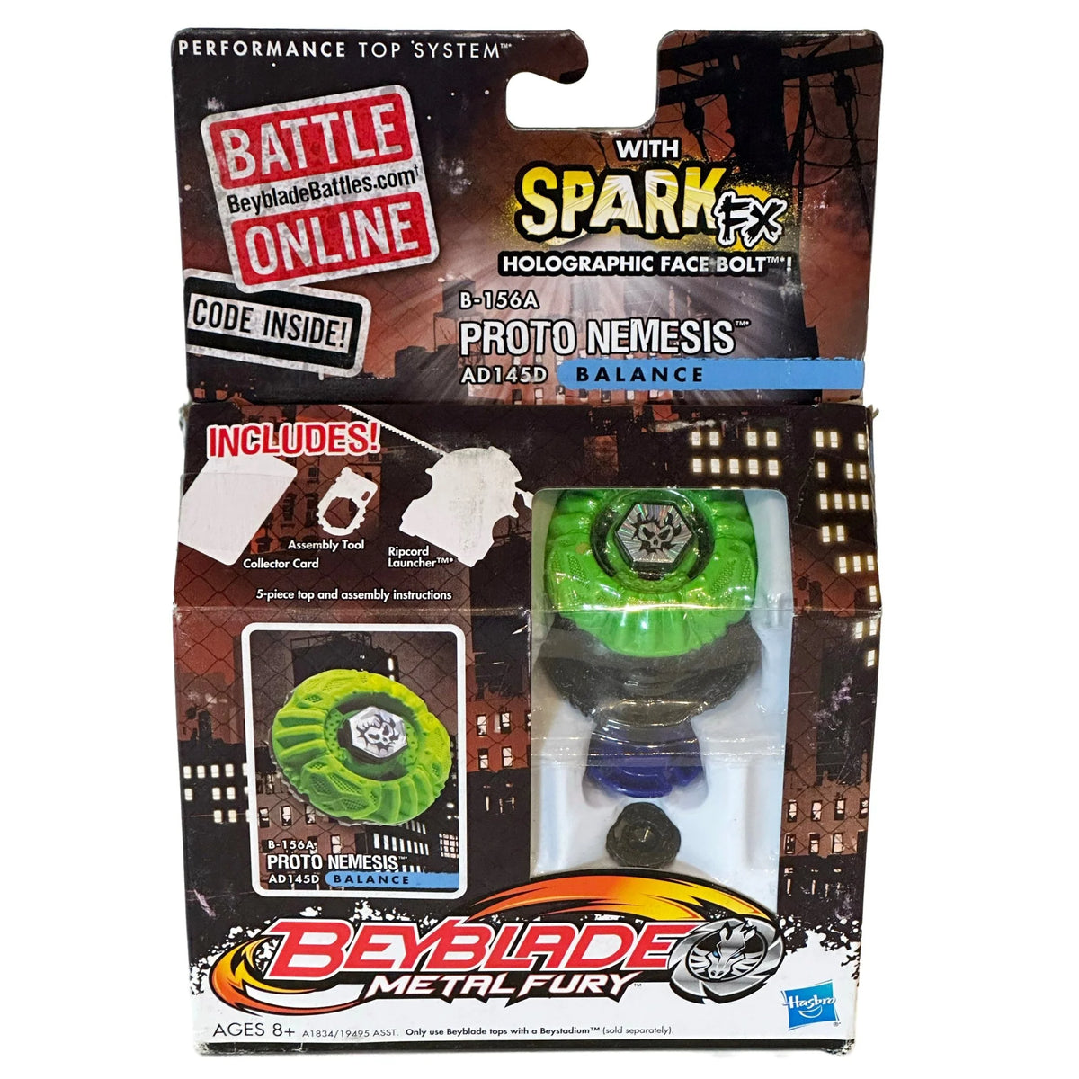Hasbro Proto Nemesis Spark FX B-156 AD145D Beyblade Metal Fury