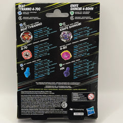 Hasbro Beyblade X Beat Tyranno 4-70Q & Knife Shinobi 4-80HN 2-Pack