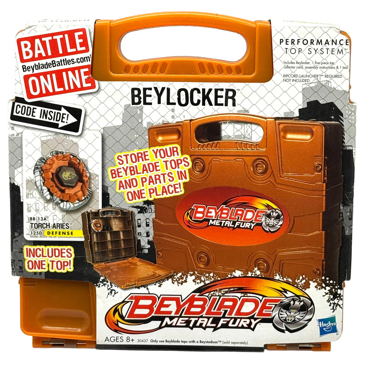 Beyblade Metal Fury Beylocker Case with BB-13A Torch Aries 125D