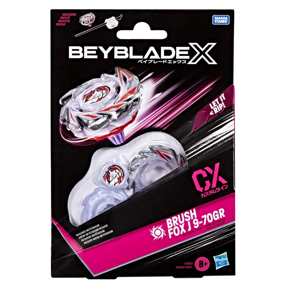 Hasbro Beyblade X Brush Fox J 9-70GR CX Custom Line