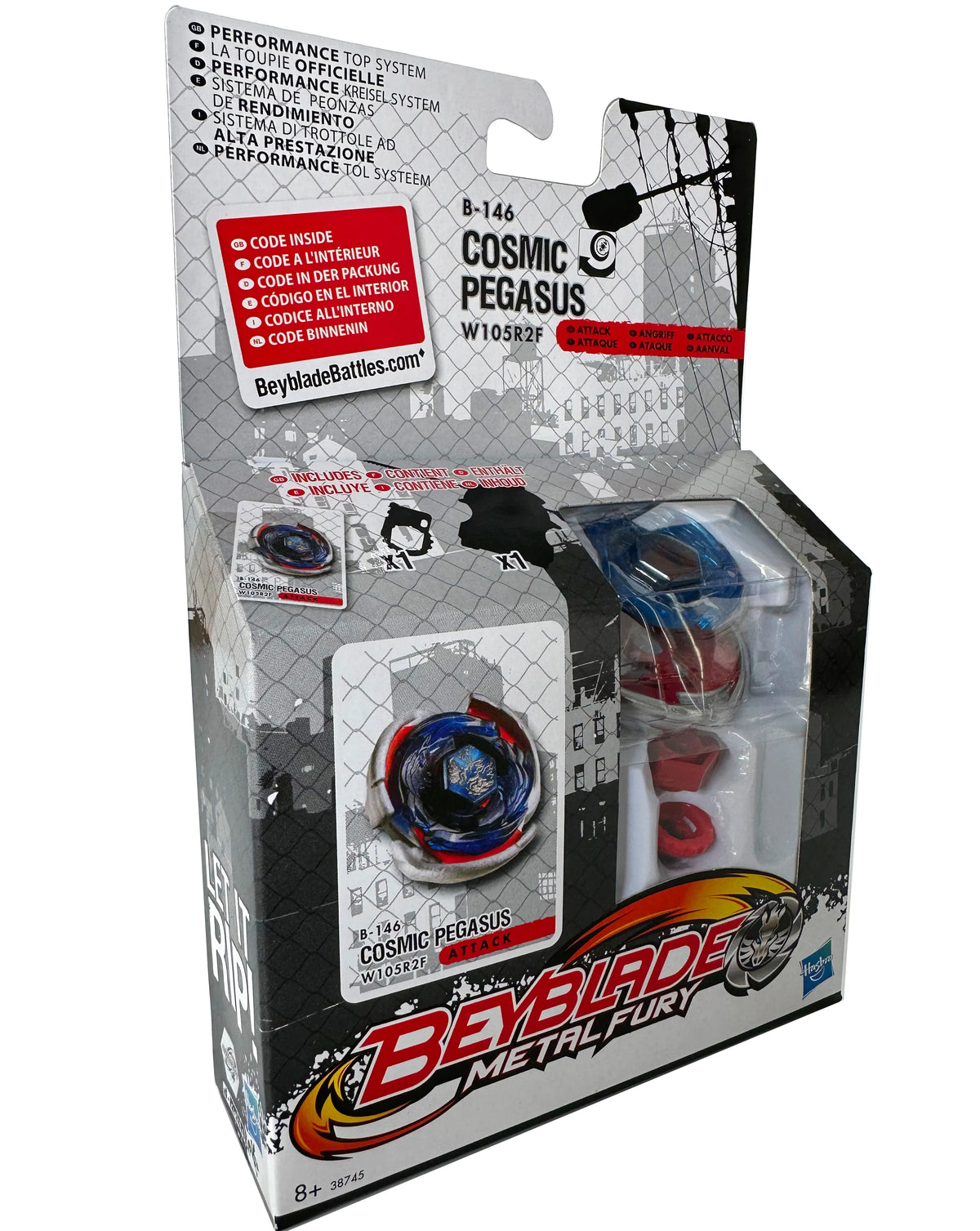 Hasbro Cosmic Pegasus W105R2F Metal Fury Beyblade B-146